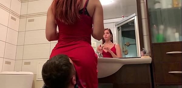  Mistress Sofi in Red Dress Use Chair Slave - Ignore Facesitting Femdom (Preview)